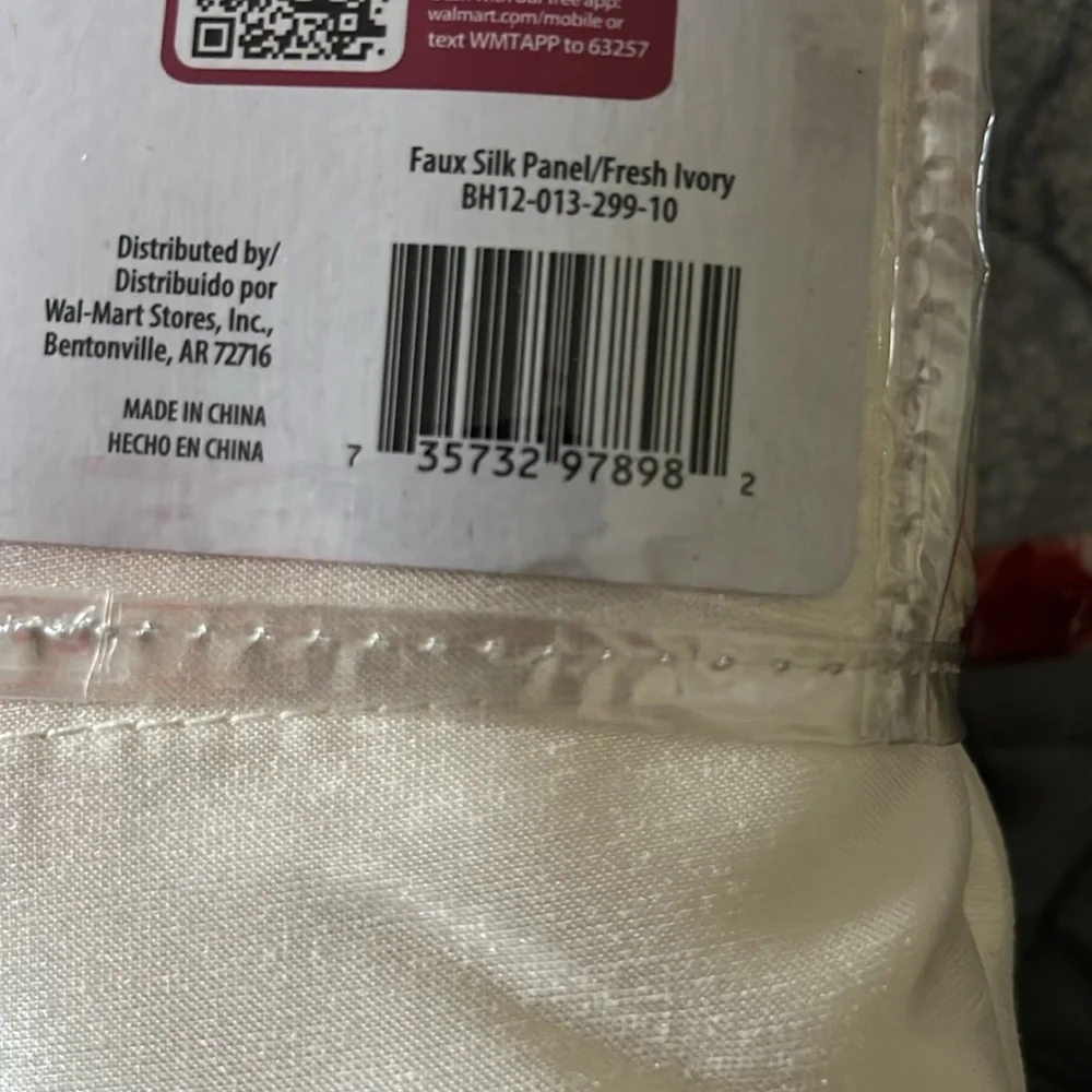 Better Homes and Gardens Panel Curtain Lined Faux Silk Fresh Ivory NEW